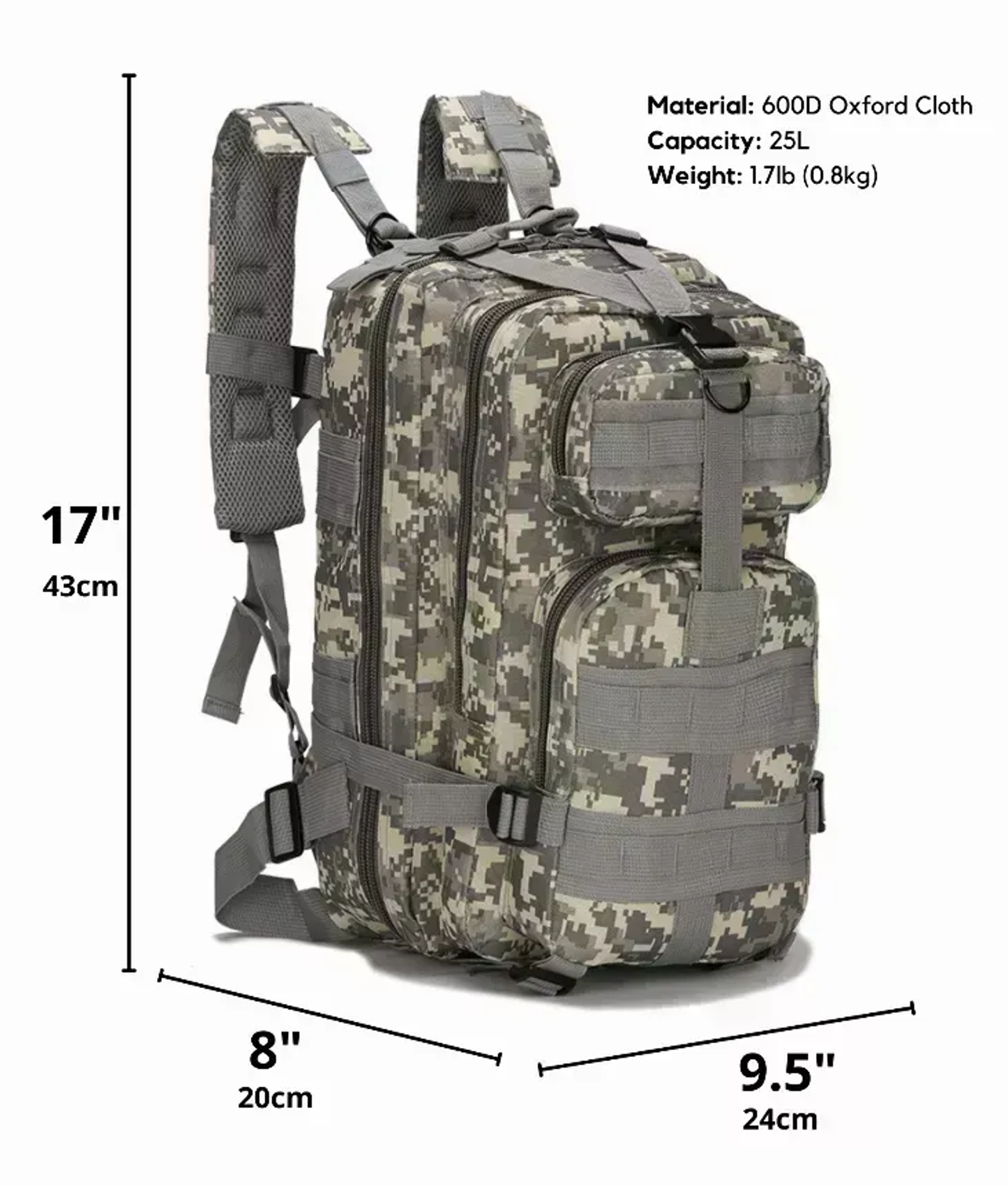 JupiterGear Tactical Military 25L Molle Backpack