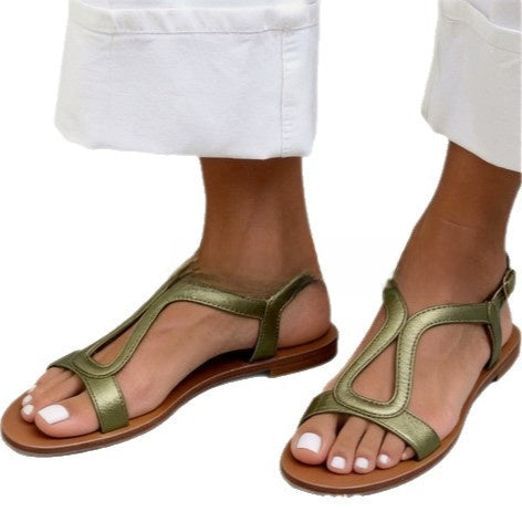 Women's flat one-piece open-toe beach shoes