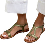 Women's flat one-piece open-toe beach shoes