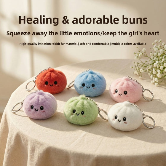 Cute Xiaolongbao Plush Stress Relief Squishy Keychain product image 4