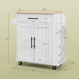Kitchen island on wheels drawer open