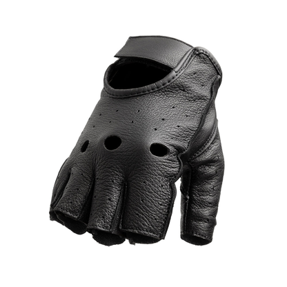 BodyGuard Men's Fingerless Deerskin Motorcycle Gloves