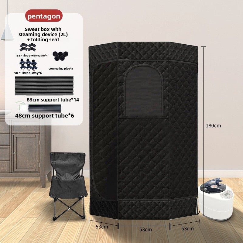 Portable Home Steam Sauna Box with Folding Chair
