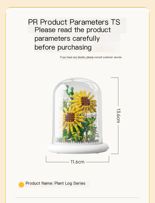 Sunflower design finished with building blocks