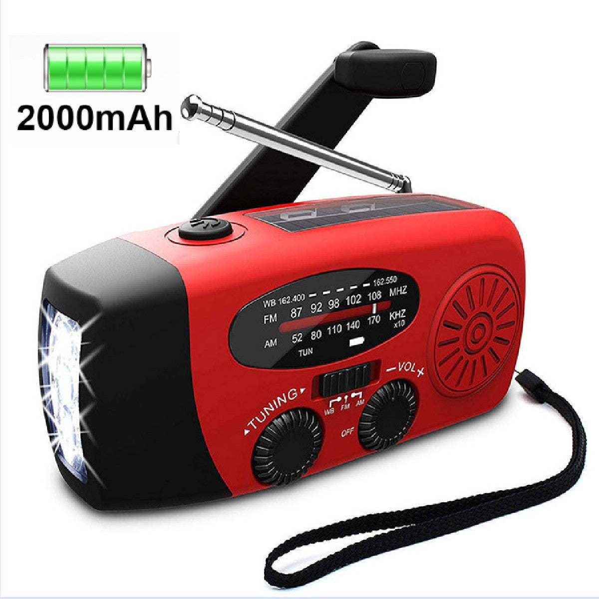 Multifunctional Emergency Radio with Flashlight and SOS Alarm