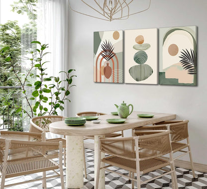 3 Piece Boho Canvas Wall Art Set 12x16