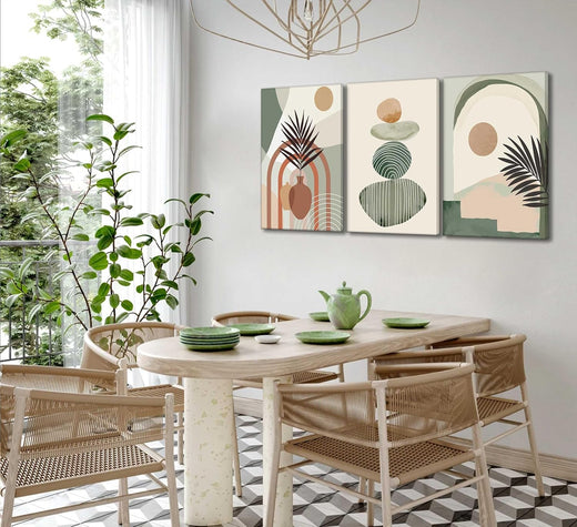 Boho canvas set framed edge detail