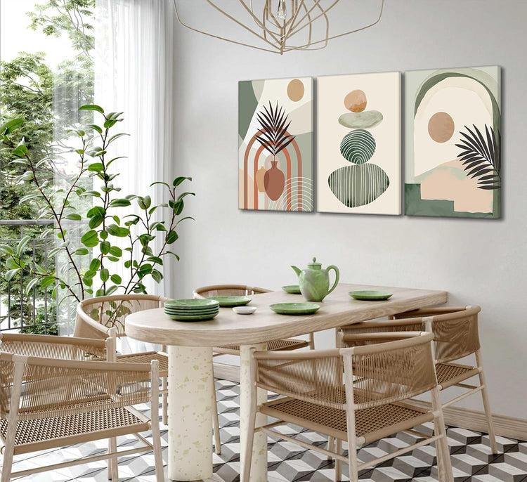Boho canvas set framed edge detail