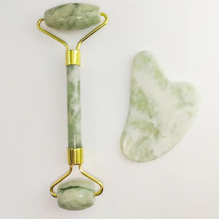 White Jade Roller & Gua Sha Set — Natural Jade Facial Massage Tools - Image 4