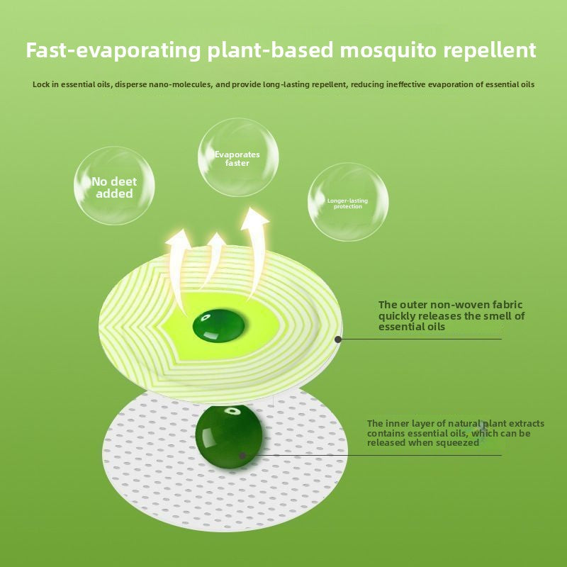 Explosive Bead Mosquito Repellent Patch for Children, Special Essential Oil Anti-Mosquito Patch, Artifact for Pregnant Women, Babies, Adults, Outdoor, Powerful and Long-Lasting
