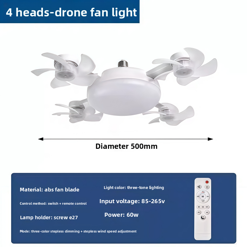 Remote Control LED Ceiling Fan Light