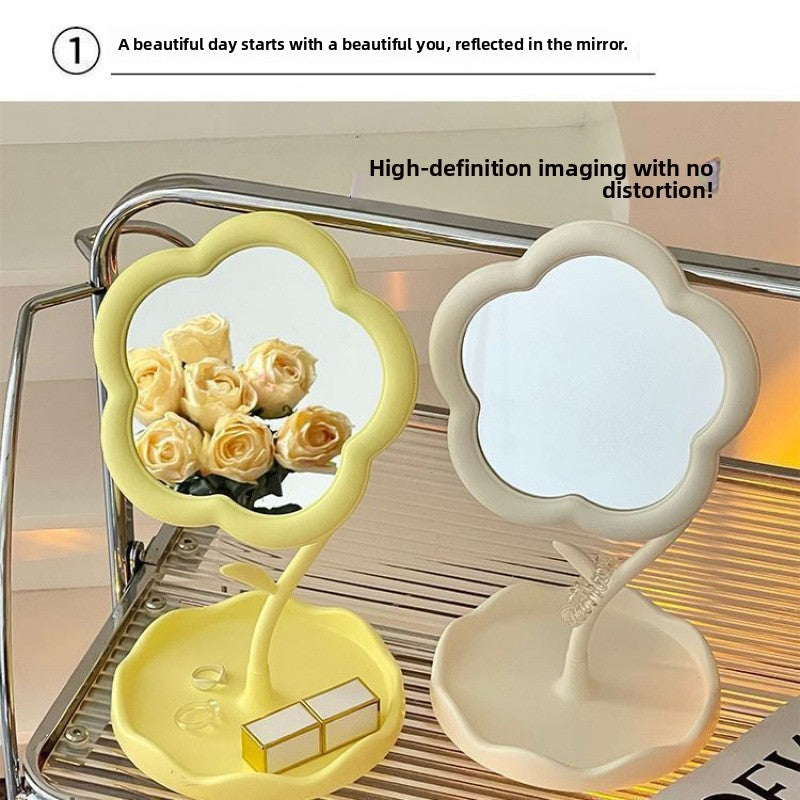 Sunflower Rotatable Makeup Mirror with Storage Base, image 2 of 10