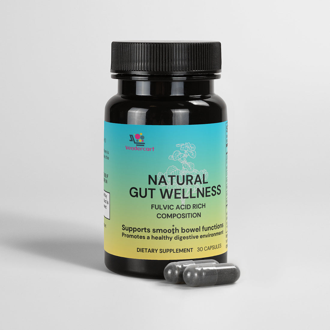 Gut health capsules supplement facts panel