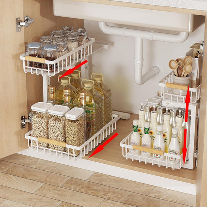 Under Sink Storage Rack — Adjustable 2-Tier