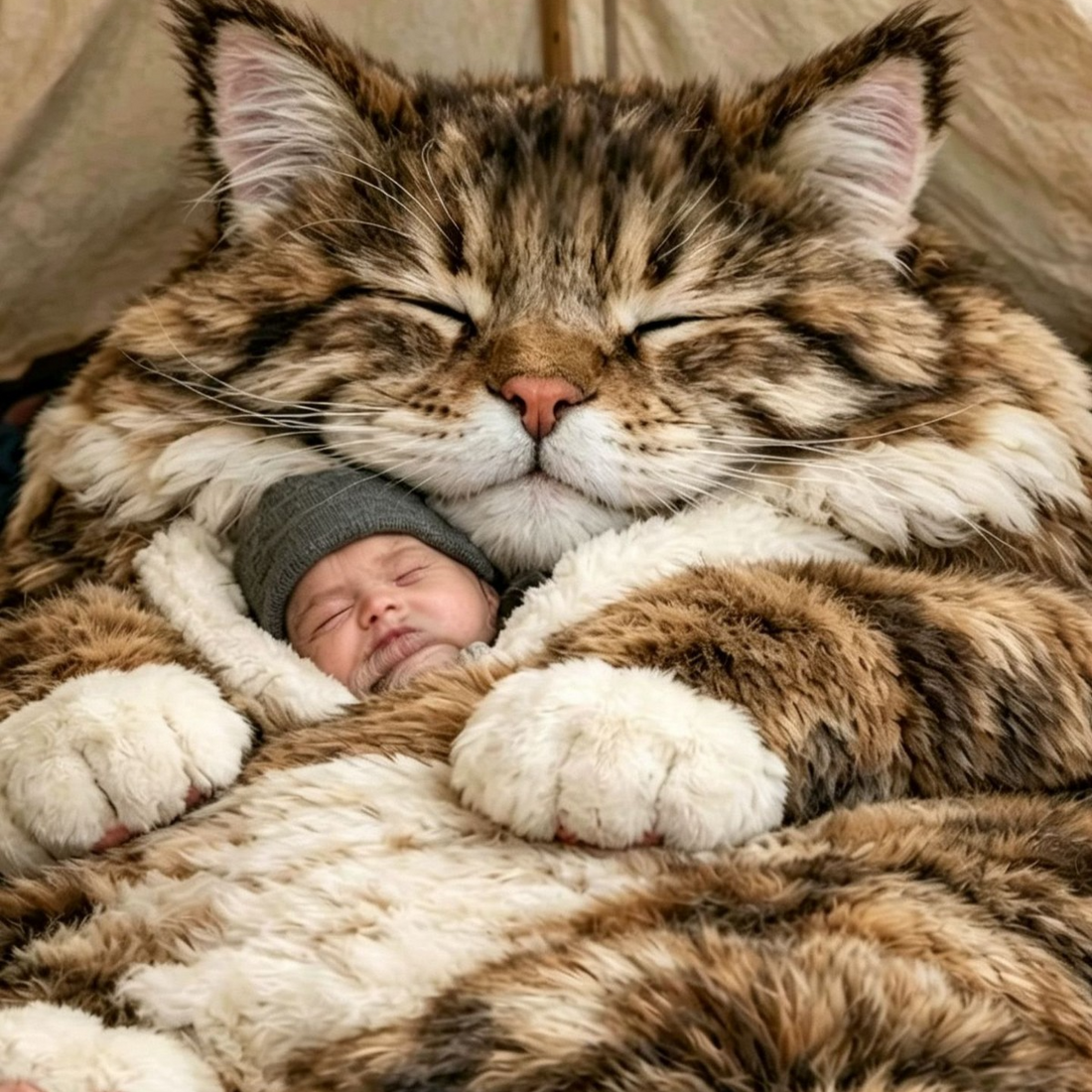 Winter adult plush cat sleeping bag