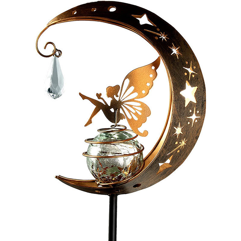 Solar Powered Moon Fairy Garden Light