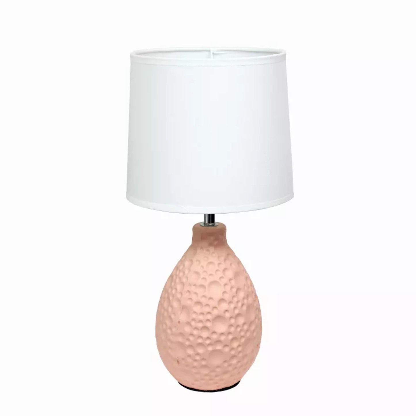 Simple Designs Textured Stucco Ceramic Oval Table Lamp