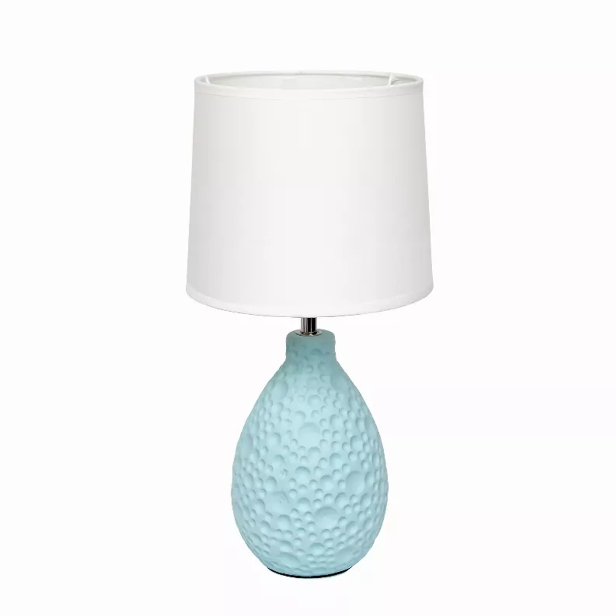 Simple Designs Textured Stucco Ceramic Oval Table Lamp