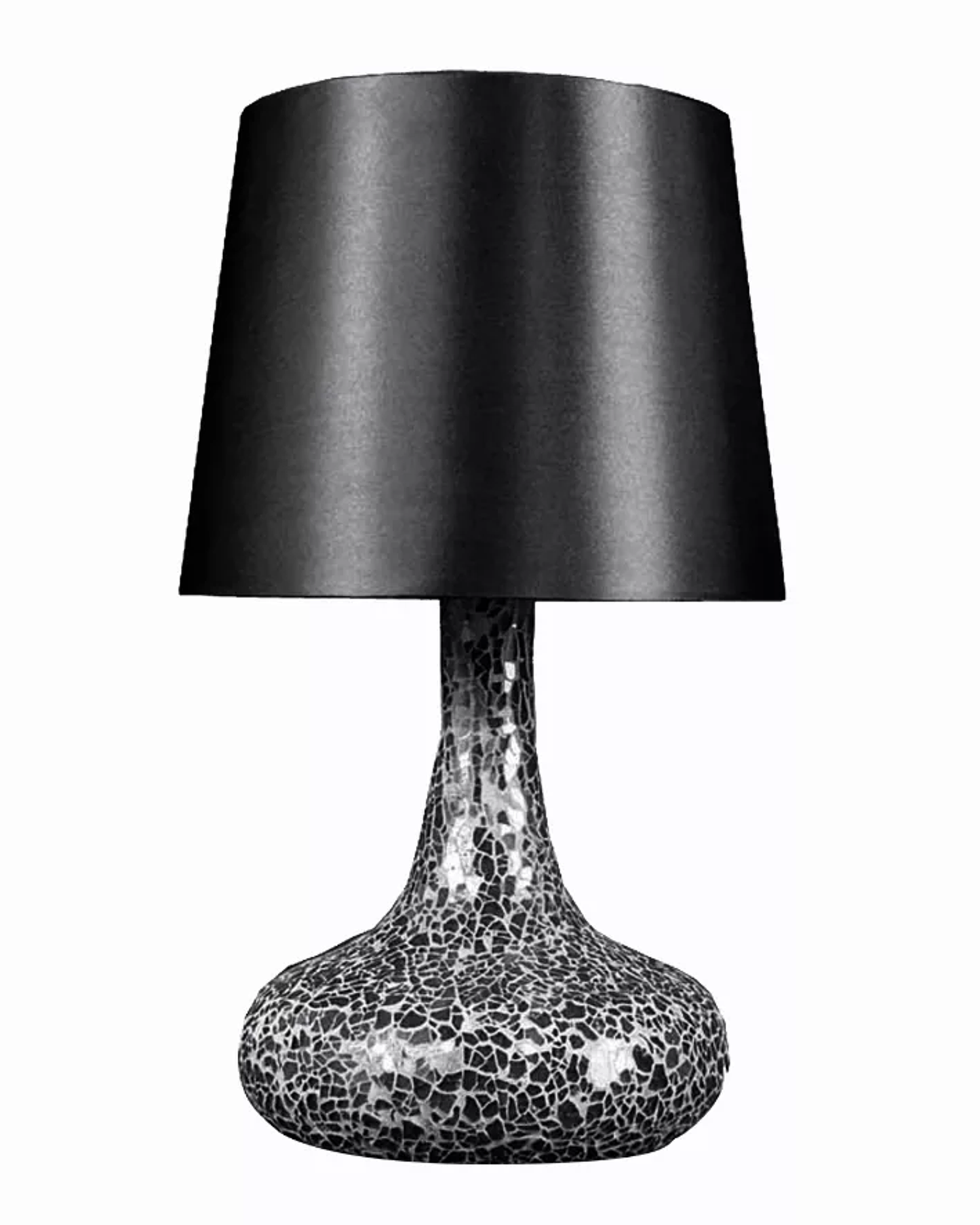 Simple Designs Mosaic Tiled Glass Genie Table Lamp with Shade