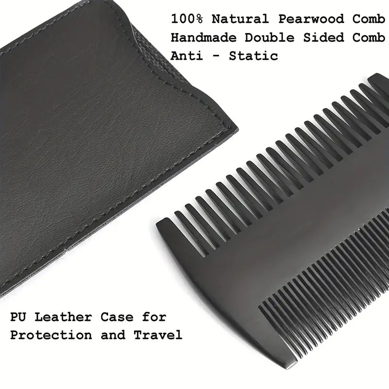 Beard Grooming Kit with Comb, Brush, and Scissors - Image 3