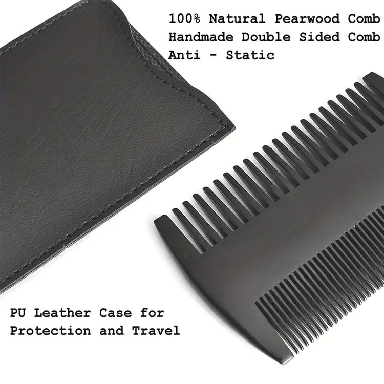 Beard Grooming Kit with Comb, Brush, and Scissors - Image 3