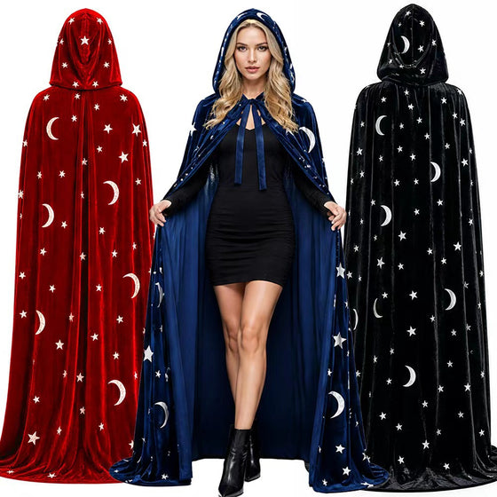 Costume for playing the role of a character in a velvet cloak for Halloween