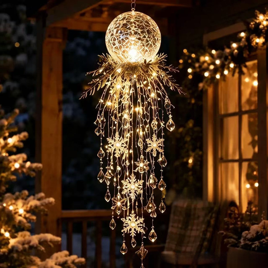Glow Crystal Waterfall Resin Hanging Christmas Ornament, image 8 of 10