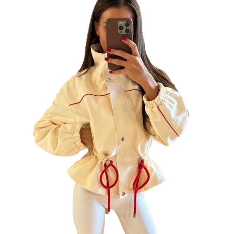 Waist-Cinching Long Sleeve Jacket
