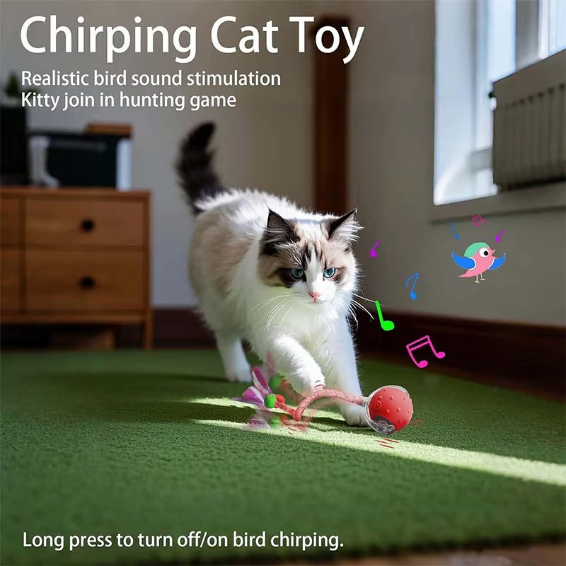 Tiny Fetch Ball Dog Electric Ball Tinyfetch Interactive Automatic Rolling Dog Cat Balls Emulate Birdsong Chewy Silicone Material