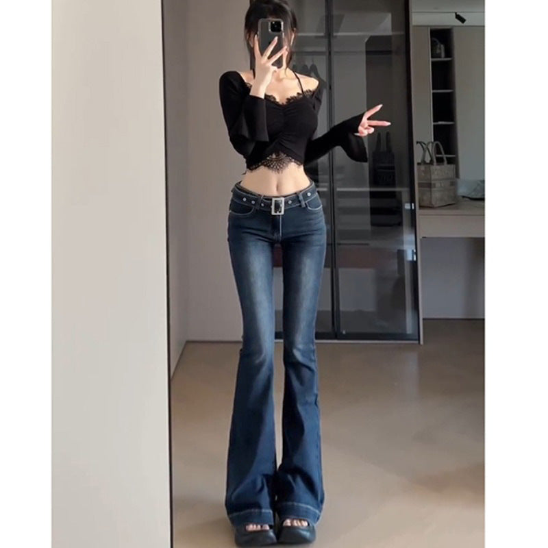 Stretch Low Waist Micro Flare Jeans