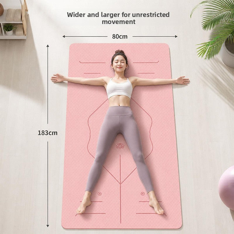Professional Non-Slip Yoga Fitness Mat with Posture Lines