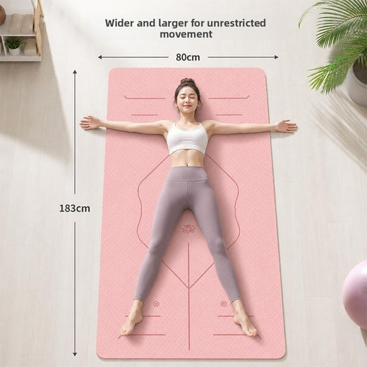 Professional Non-Slip Yoga Fitness Mat with Posture Lines