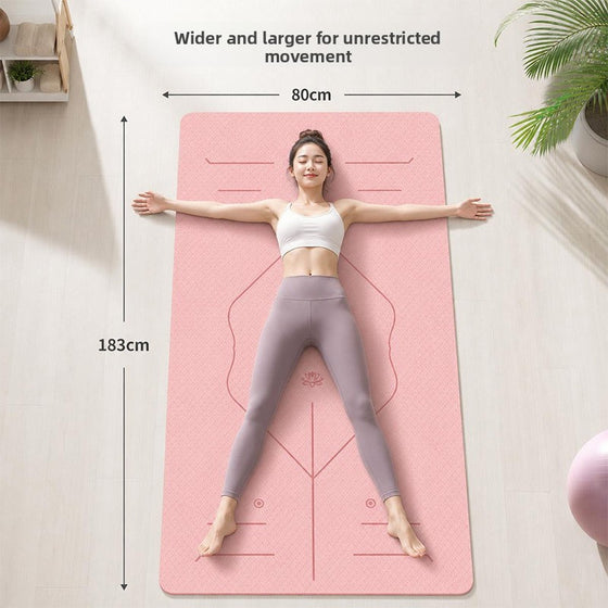 Professional Non-Slip Yoga Fitness Mat with Posture Lines Fitness & Exercise product image 1