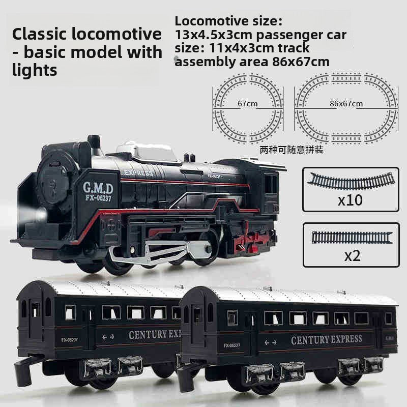 Electric train set, battery 2 passenger, 10 curves, 2 straight