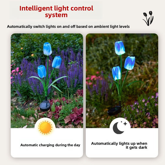 LED Solar Powered Tulip Garden Lights Outdoor Decorative Lighting light-outdoor-pond-lighting product image 3