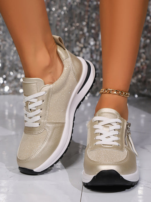 Foreign Trade Shoes Women's 2024 Summer New European and American Cross-border plus size Flat Bottom Round Head Solid Color Front Lace-up Women's Shoes