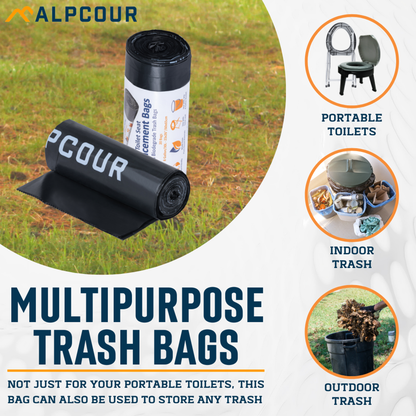 Alpcour Compostable Waste Bags for Portable Toilet