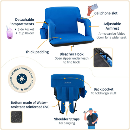 Alpcour Reclining Stadium Seat with Armrests
