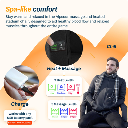 Alpcour Reclining Heated and Massage Stadium Seat