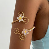 Ocean Shell Butterfly Open Arm Cuff Bracelet