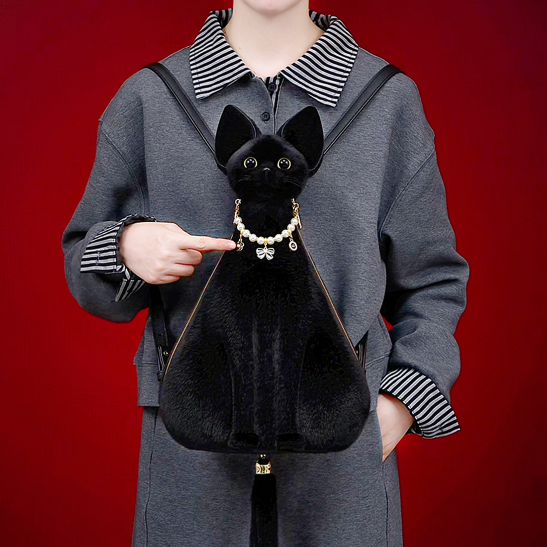 Realistic Cat Backpack product image 1