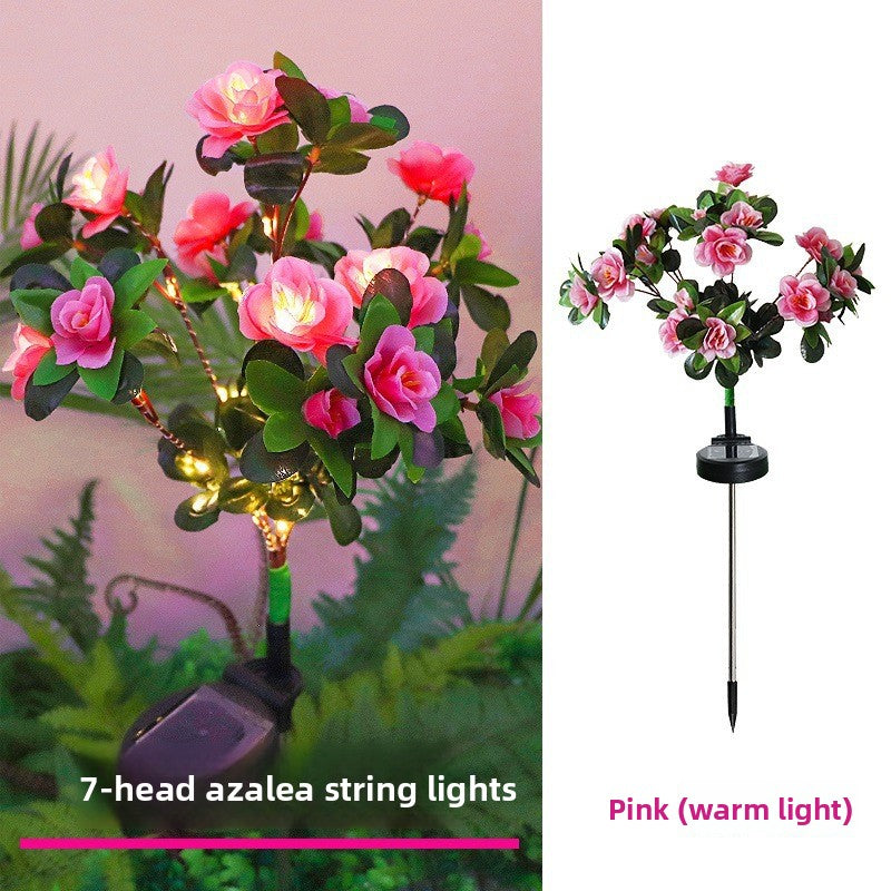 Solar Powered Azalea Flower Ground Light