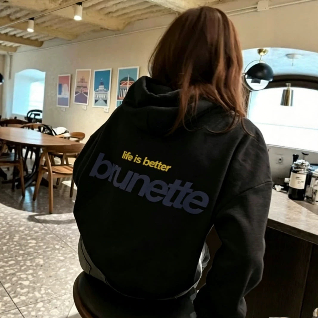 Women's hooded pullover sweater
