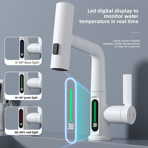 Adjustable Height Pull Out Basin Faucet