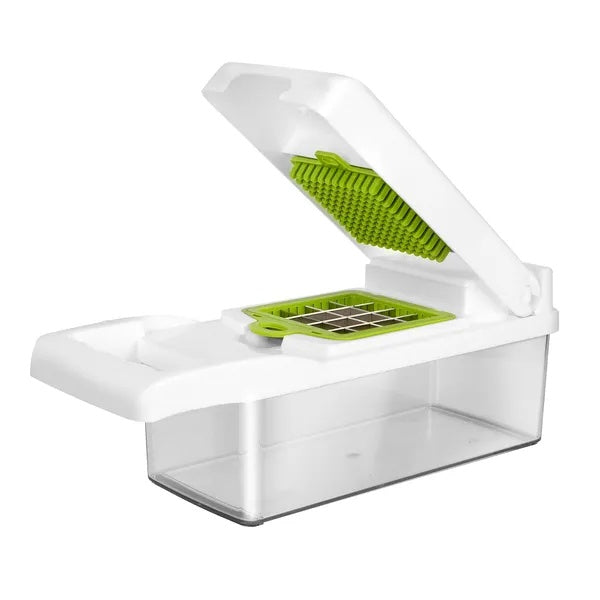 Vegetable chopper blade set including julienne and grate inserts