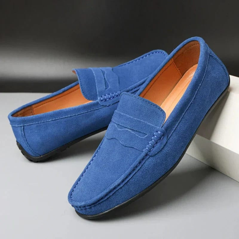 Men's Shoes Leather Slip-on Casual Square-toe Flat Shoes