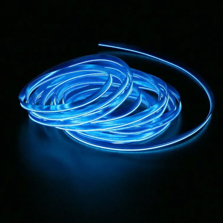 LED strip routed along car door panel