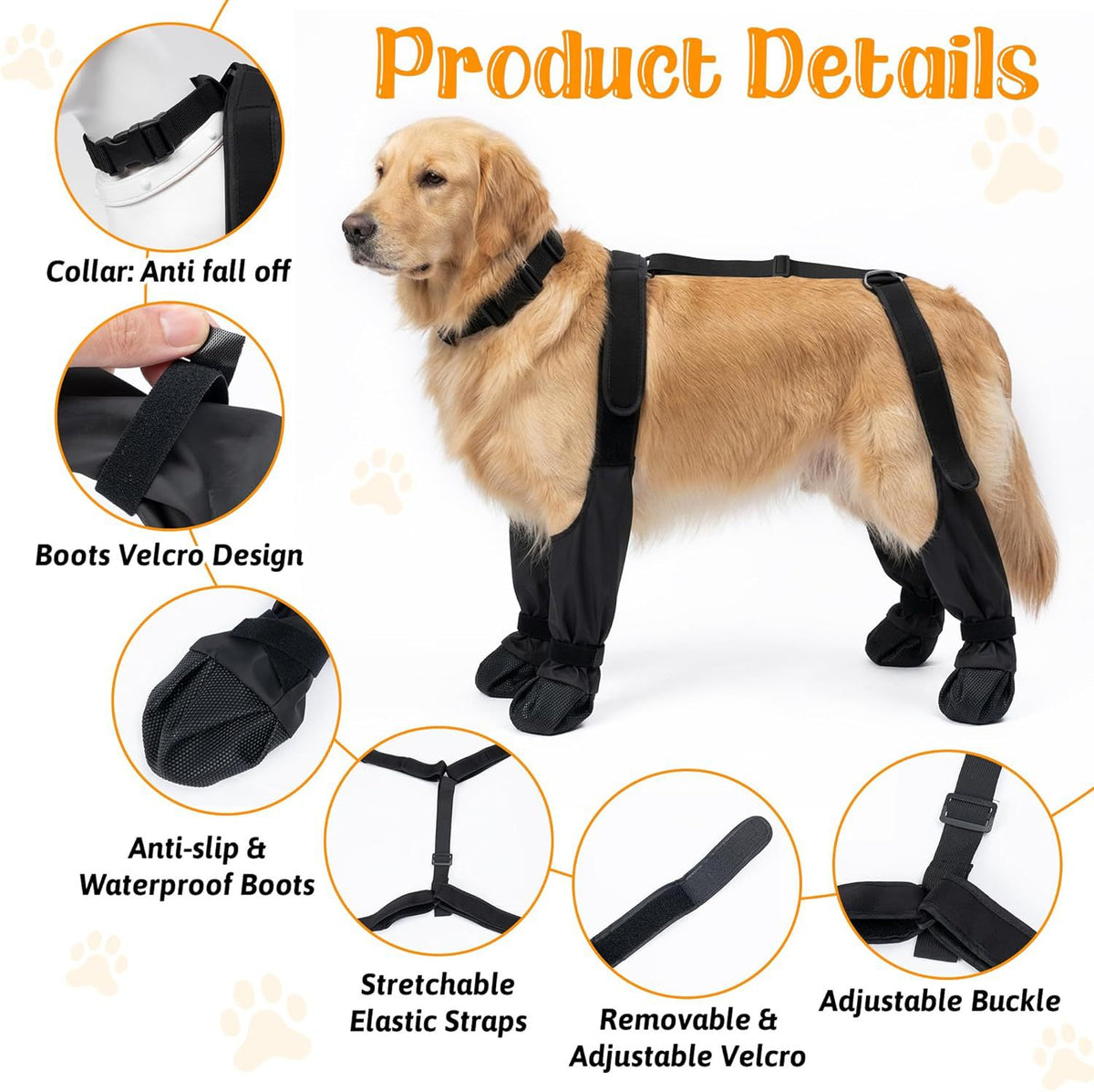 Adjustable Anti-Slip Dog Shoes