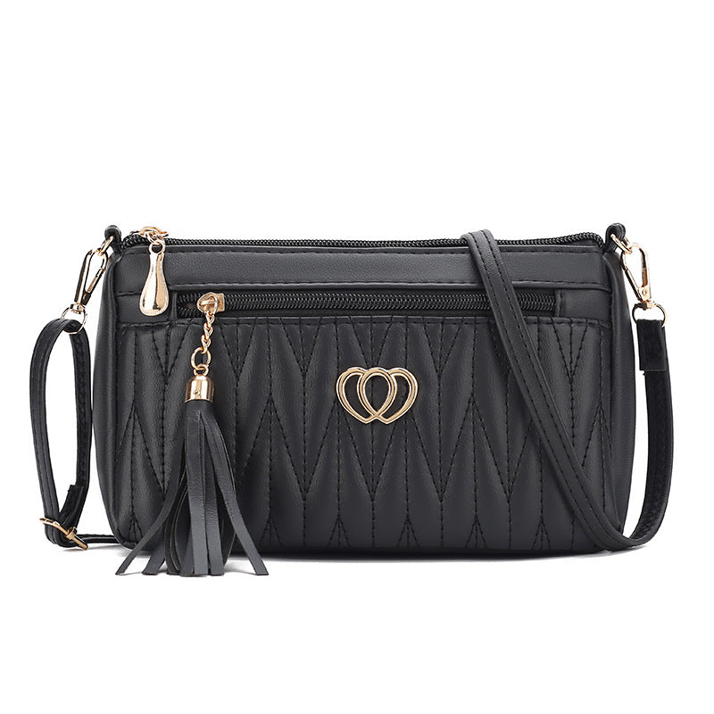 PU Leather Tassel Crossbody Bag