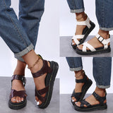 New Design Womens Flat Roman Sandals Thick Hollow Out Sandals
